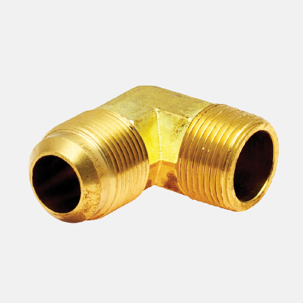 49F Conexión de Latón, Macho Flared - Macho NPT a 90º