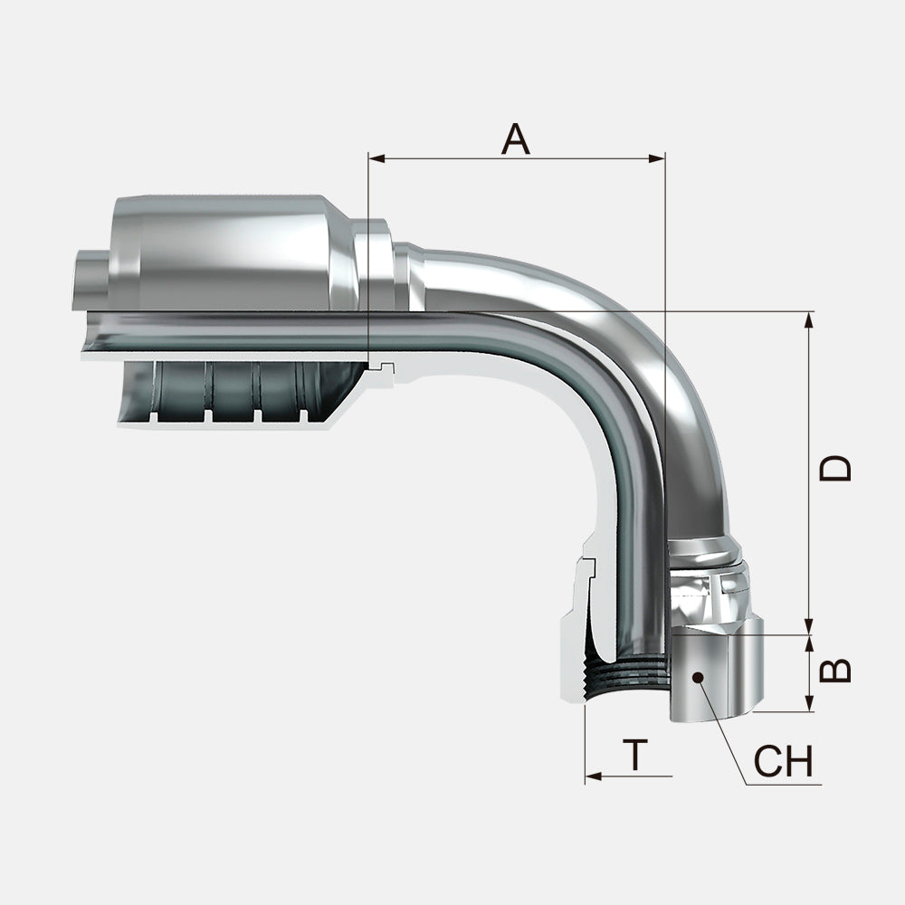 FHBPF90T Hembra Giratoria a 90º BSP