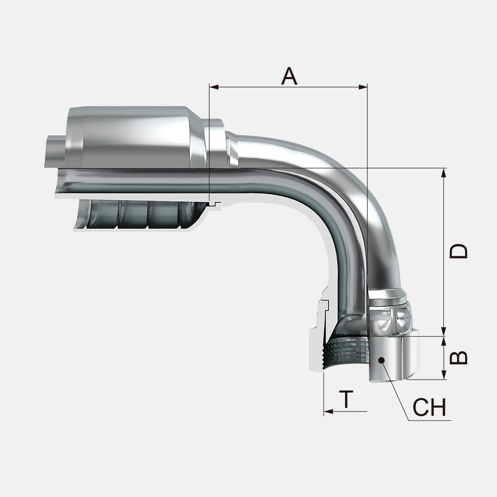 FHFJ90T Hembra Giratoria a 90º JIC 37º