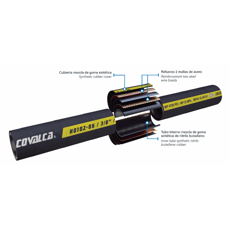 H0102 Manguera Hidráulica 2SN Excede SAE 100R2AT