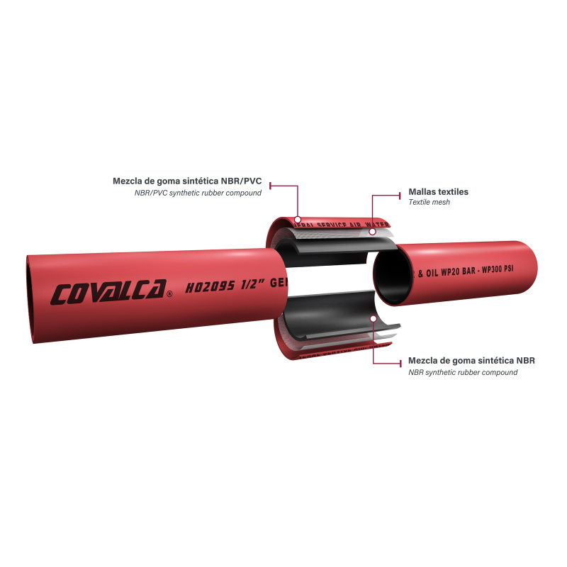 H02095 Manguera para Servicio General Aire Agua y Aceite NO CONDUCTIVA