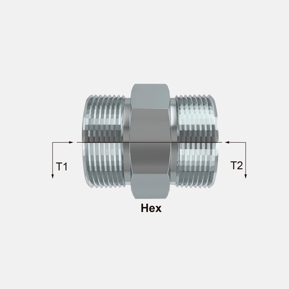 H842-TT Adaptador Unión Macho Asiento Plano ORFS