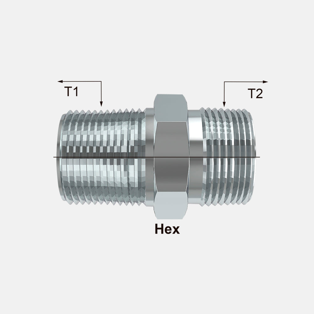 H848-TT  Macho Asiento Plano ORFS - Macho NPTF